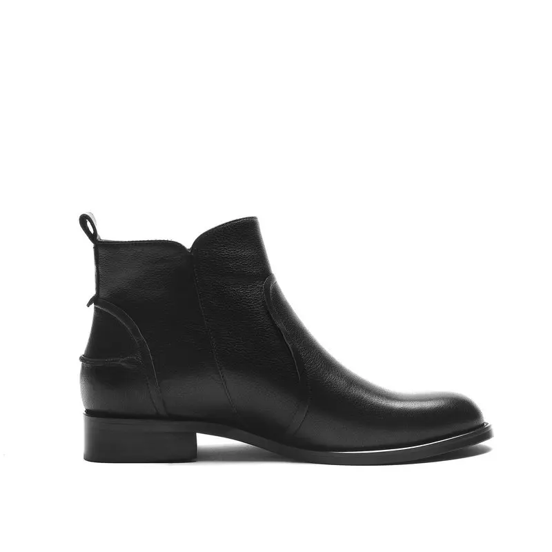 

Women Ankle Boots zipper Chelsea Boots for Women New Genuine Leather Autumn Winter Casual low heels Shoes Woman size 41 42 43 44