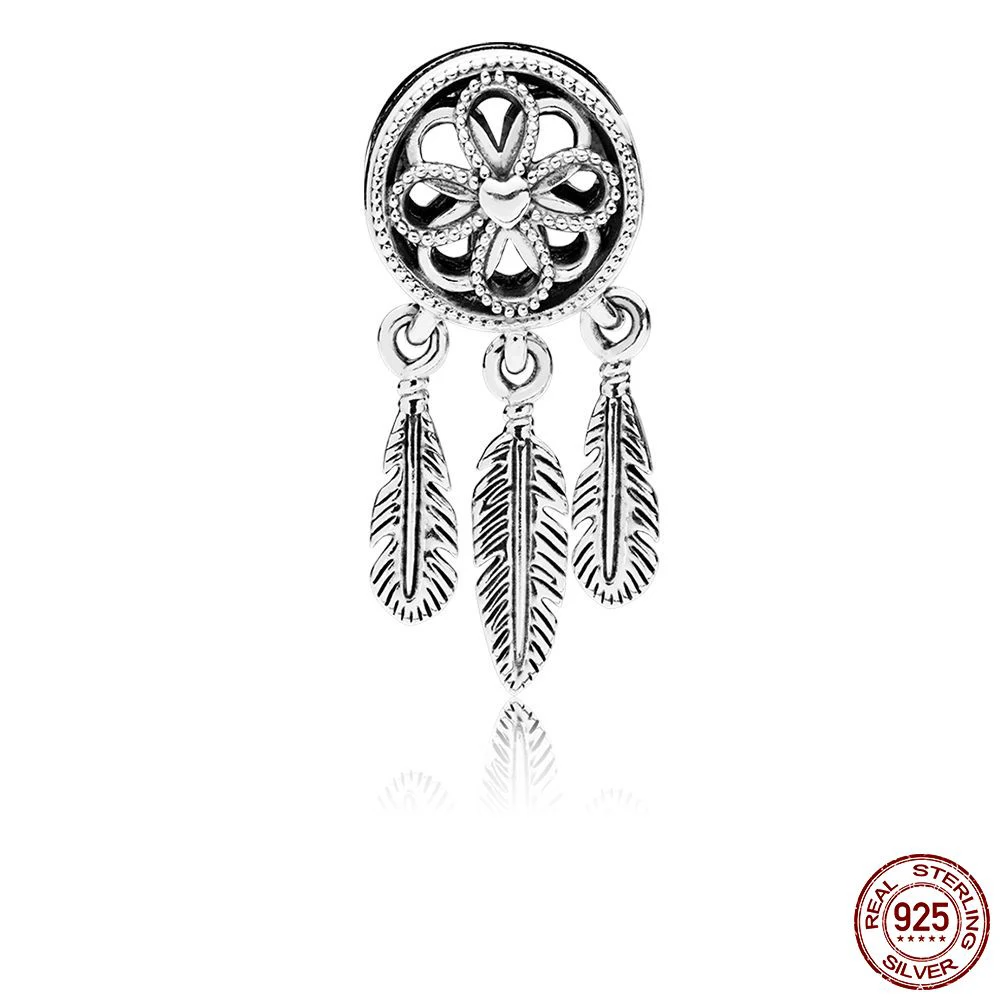 

Popular 100% 925 Sterling Silver Beads Spiritual Dreamcatcher Charms Pendant fit Original Pandora Bracelets Women DIY Jewelry
