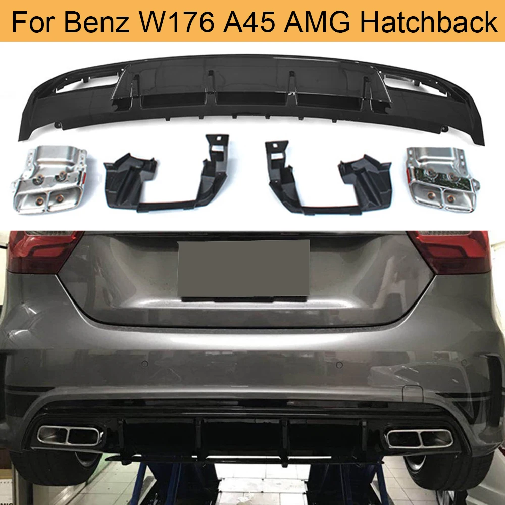 Автомобильный задний бампер диффузор спойлер для Mercedes Benz W176 A200 A45 AMG хэтчбек 4