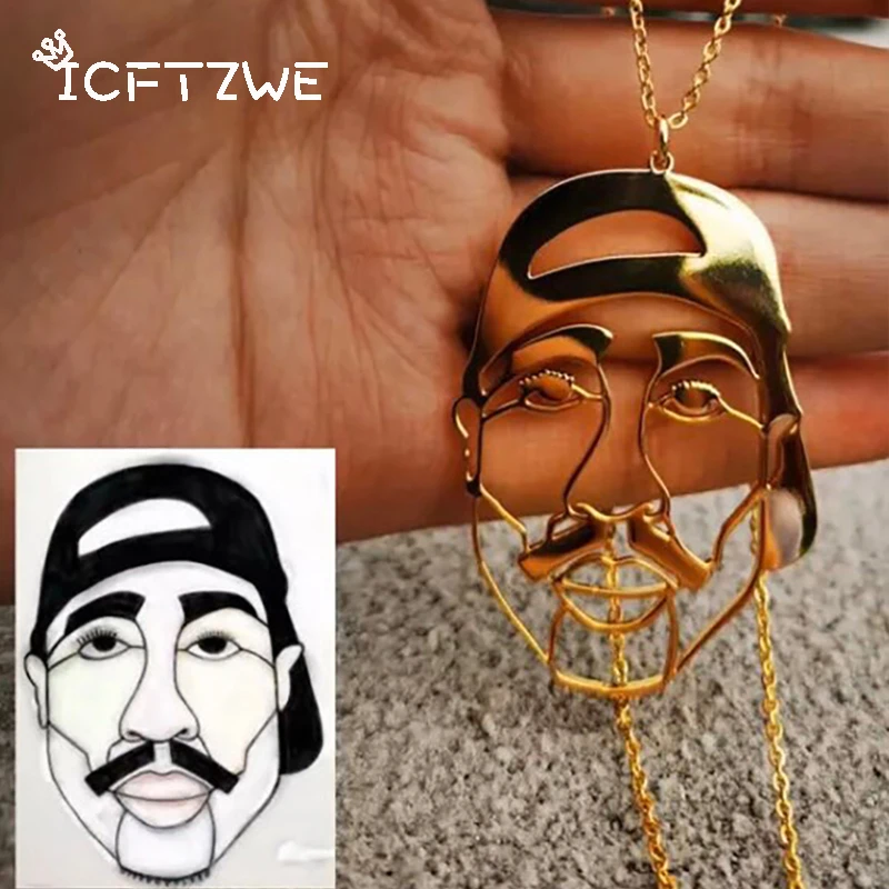 

Custom Cartoon Name Pendant Necklaces For Women Men Personalized Picture Portrait Nameplate Pendant For Kids Family Jewelry Gift