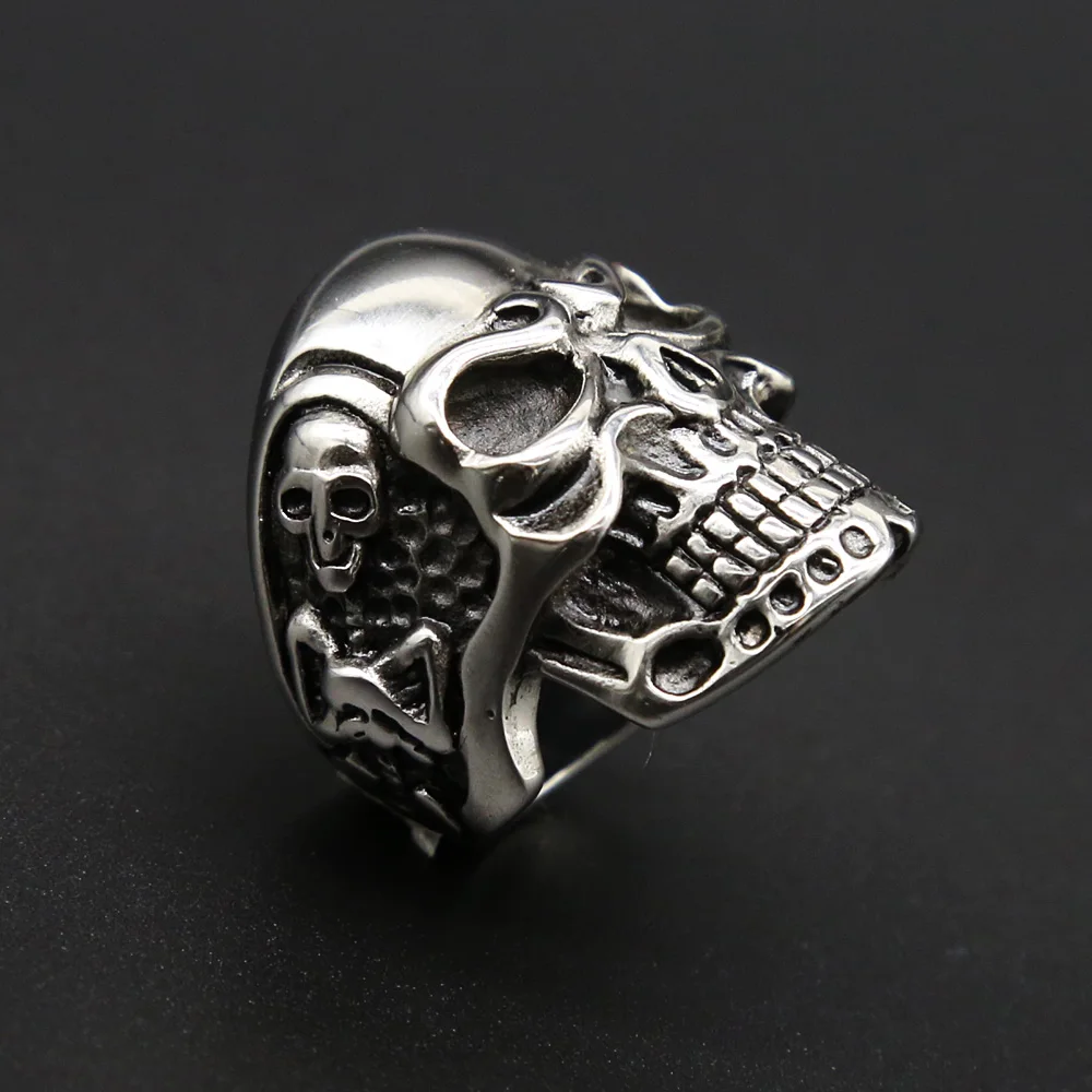 Кольцо с черепом Kapala мужское Крутое кольцо в готическом стиле из нержавеющей