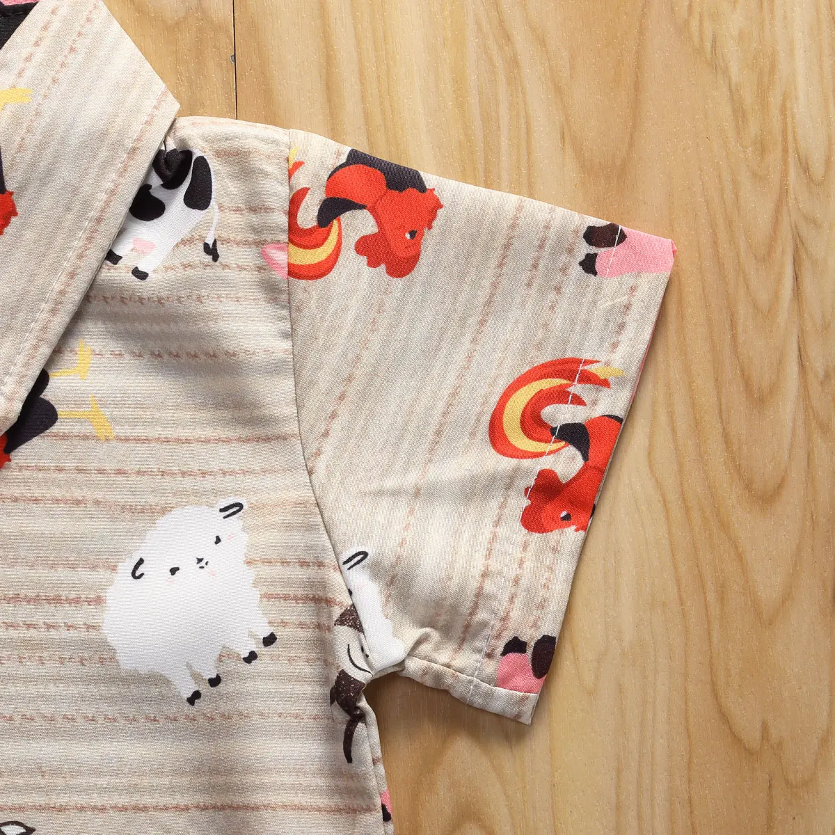 Summer Infant Baby Boys Clothes Sets Animal Print Gentleman Short Sleeve Shirts Tops+Solid Shorts 2pcs |