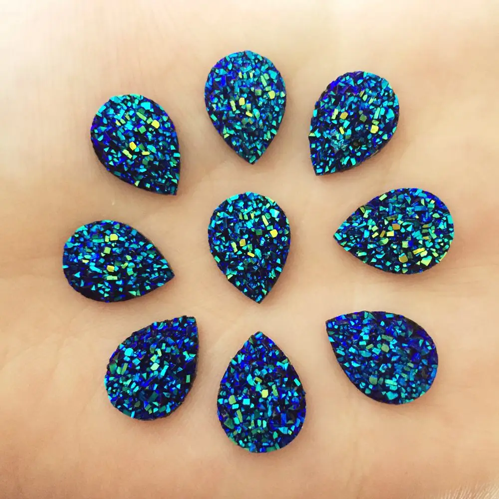 

400pcs AB Resin 10*14mm Ore Drop Flatback Rhinestone Scrapbook DIY Wedding Ornaments Buttons Crafts PD55