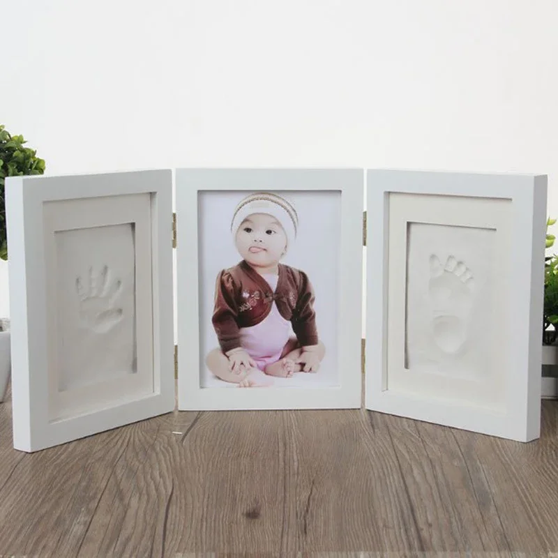 

Newborns Photo Frame Baby Molds Handprint Footprint 3D DIY Soft Clay Inkpad Kids Exquisite Souvenirs Casting Home Decoration