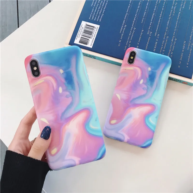FLYKYLIN Ретро Чехол для iphone XS Max XR X 6 S 7 8 Plus задняя крышка розовый зеленый градиентный