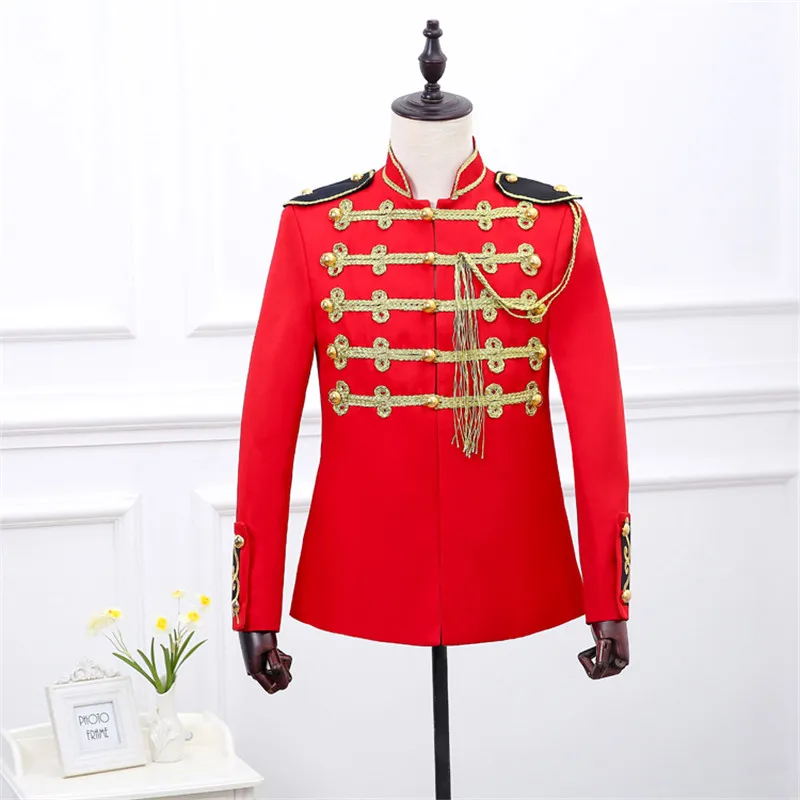 Пиджак мужской красный жакет Костюмный пиджак банкетное платье хор одежда для