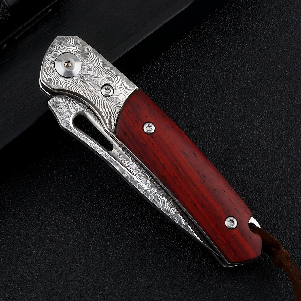 Дамасский складной нож с маленькими зубьями дамасский Тактический уличный