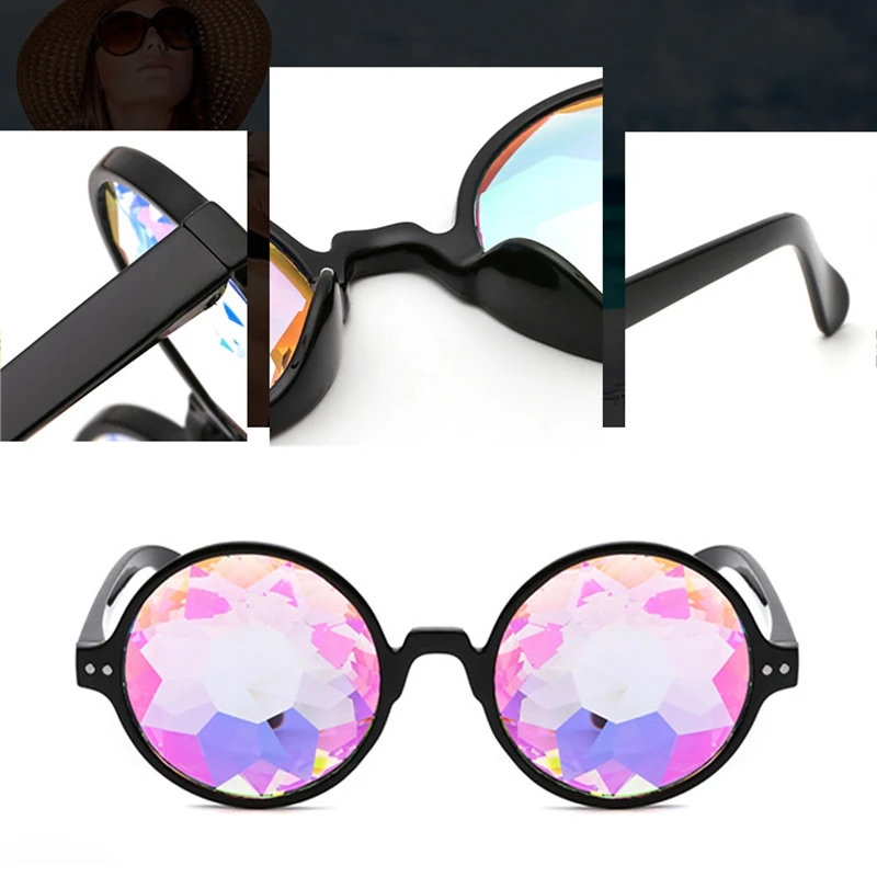 Калейдоскоп очки Rave Festival вечерние солнцезащитные Diffracted Lens-черный | Дом и сад
