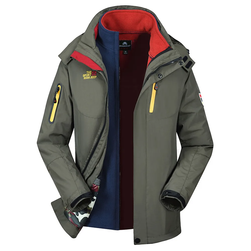 AG Two Piece Three In One Winter Warm Hiking Jackets Waterproof Sun-Protective Outdoor Sports Coats Windbreaker Raincoats A27 - Цвет: AG