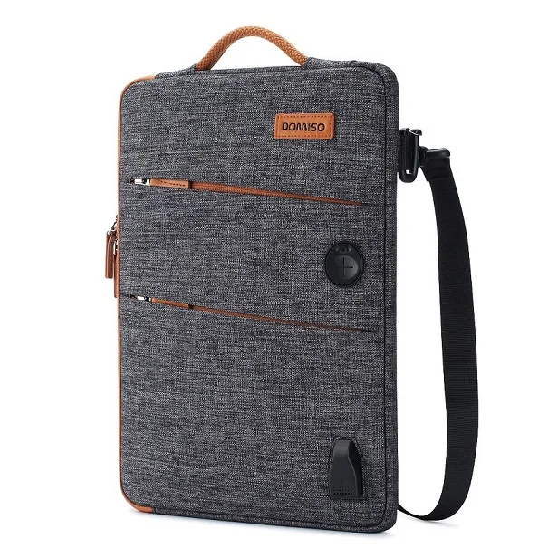 Drak Grey DOMISO 11 13 14 15,6 17,3 дюймов Водонепроницаемый сумка для ноутбука из полиэстера с зарядка через usb порт для наушников отверстие для lenovo acer HUAWEI hp - Цвет: Drak Grey