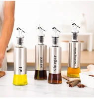 xmt home stainless steel oil spray bottle leak proof glass bottles sauces oil vinegar liquor dispenser