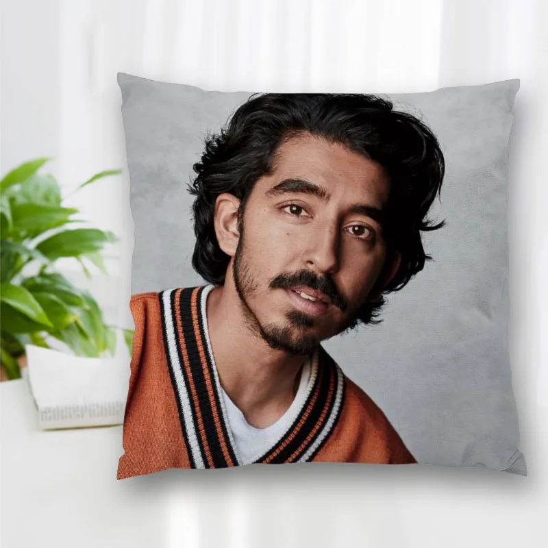 Пользовательская декоративная подушка Dev Patel Actor Slips из полиэстера квадратная 40x40