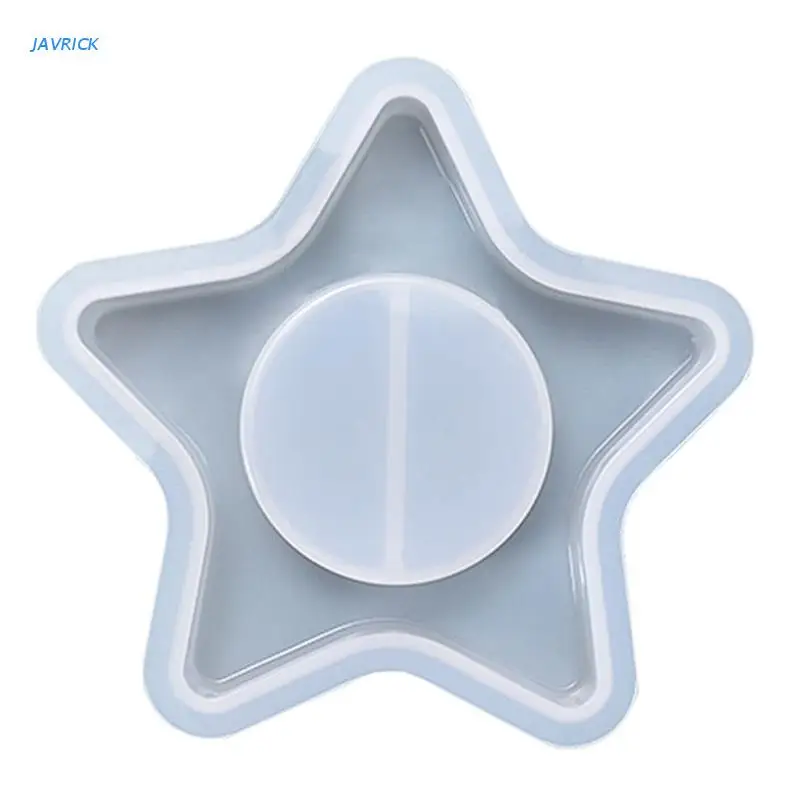 

X7XB Five-pointed Star Candlestick Epoxy Resin Mold Candle Holder Silicone Mould DIY Crafts Jewelry Decorations Casting Mold