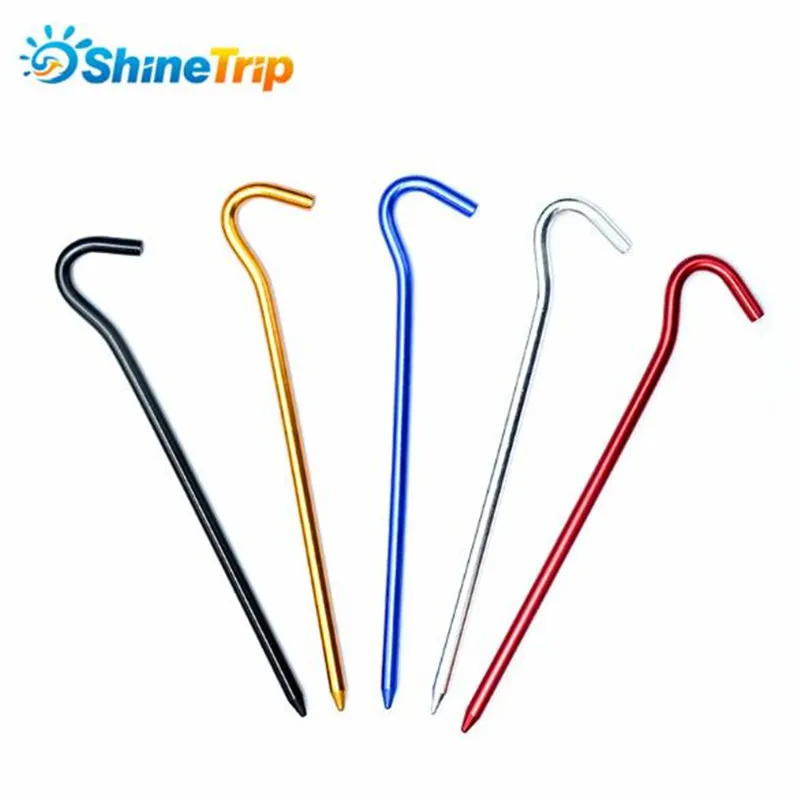 

Tent Nail (100 pcs) 18cm Question Mark Shape Lengthen Tent Nail Aluminium Alloy Stake Camping Equipment Tent Peg