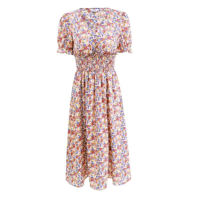 Цветочное платье новинка 2020 Женская французская юбка с цветочным принтом