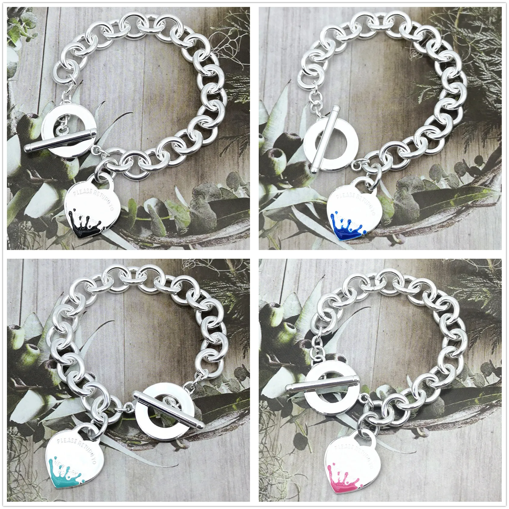 Серебро 925 пробы классический модный эксклюзивный голубой эмаль брызги воды в