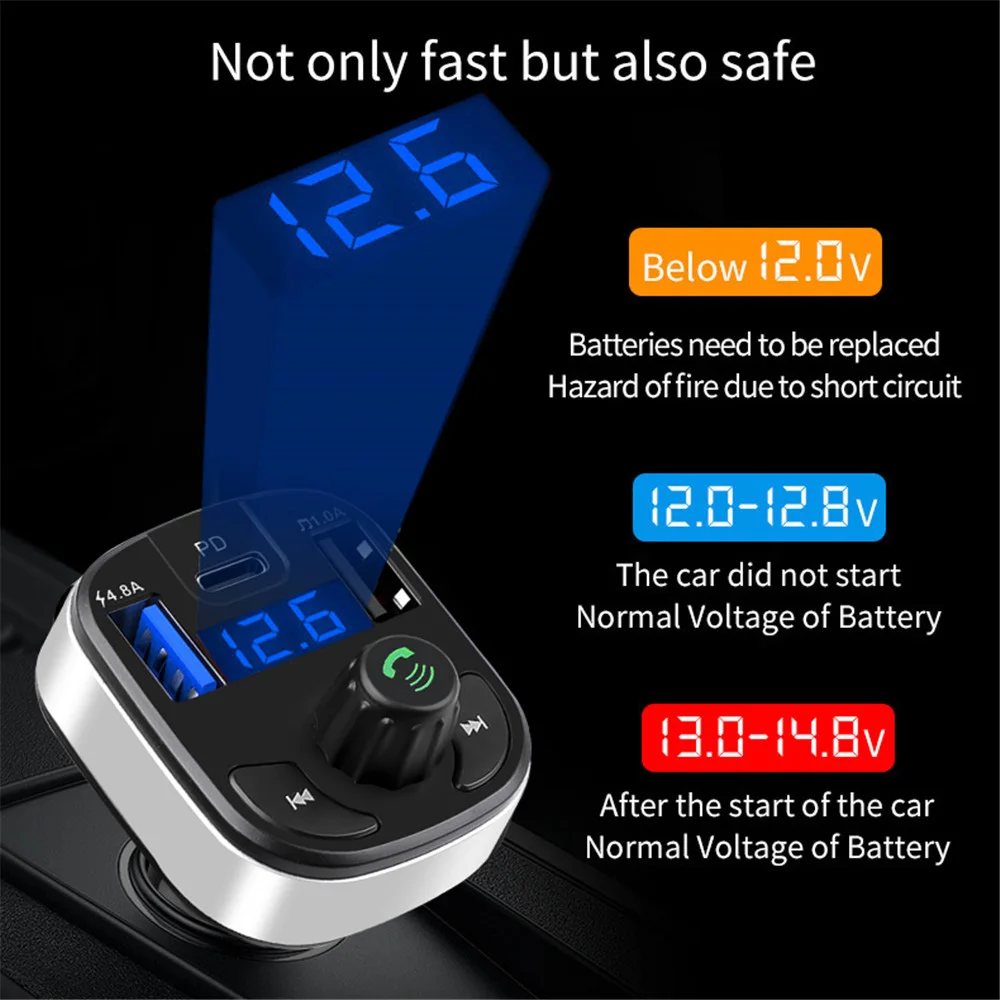 FM-трансмиттер с поддержкой Bluetooth 5 0 и двумя USB-портами 18 Вт | Автомобили мотоциклы