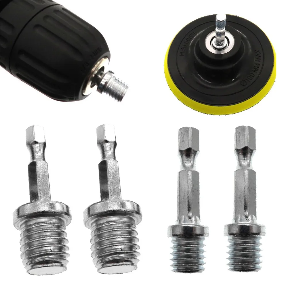 

4pcs Connecting Rod Connect For Electric Drills Backing Pad M14/M10 To 6mm Rod