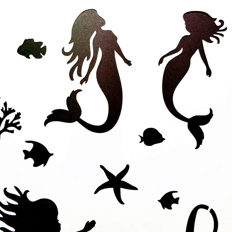 Многоразовые трафареты с рисунком русалки для творчества шаблоны стен мебели