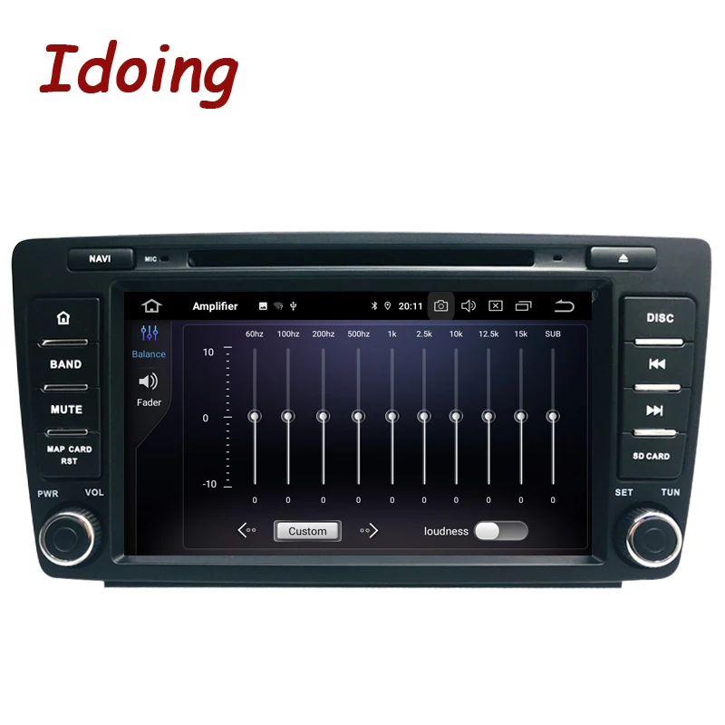 Автомобильный мультимедийный DVD плеер Idoing 2Din Android 10 4 Гб + 64 ГБ 8 ядер для Skoda Octavia 2