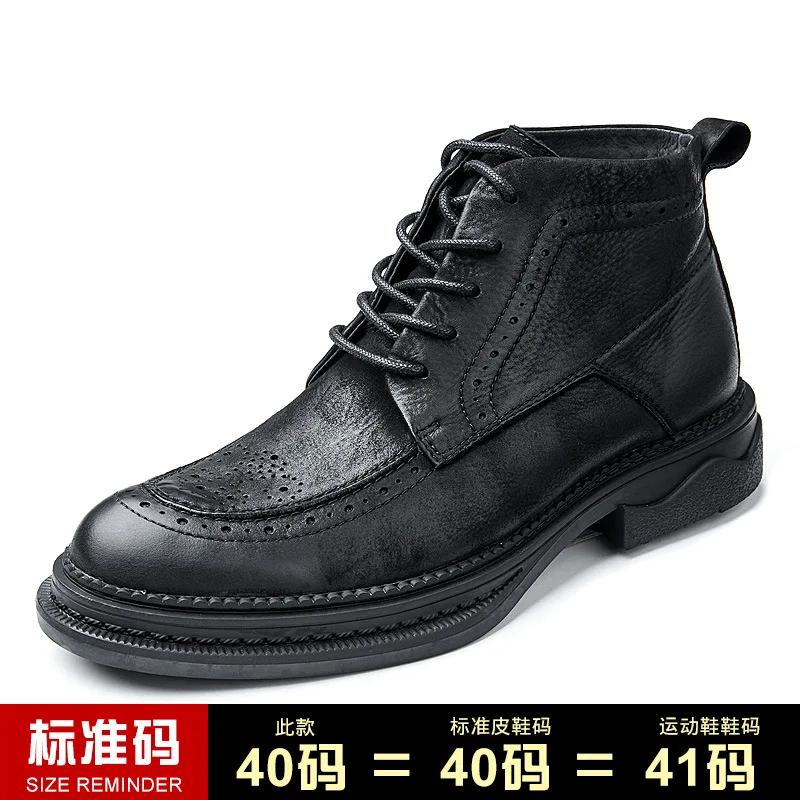 

Riding boots mens cowboy boots mens men boots genuine leather chelsea boots men autumn winter British men shoes cowhide zipper