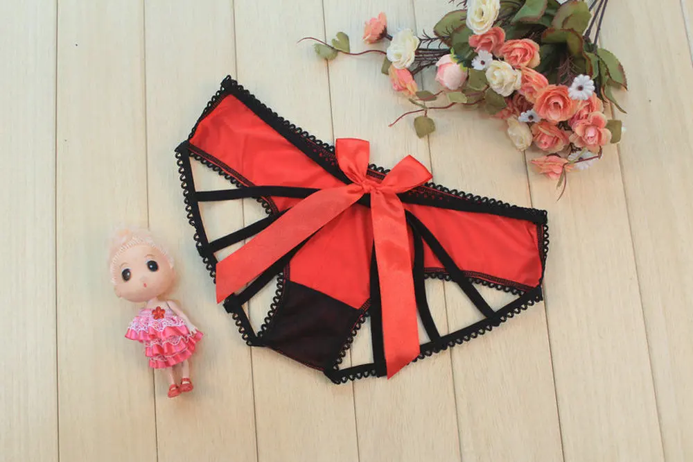 Трусы сексуальные открытые бандажные дамское нижнее белье кружевное пикантное