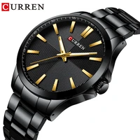 curren black men business watches stainless steel waterproof sport clock reloj dorado hombre male watch