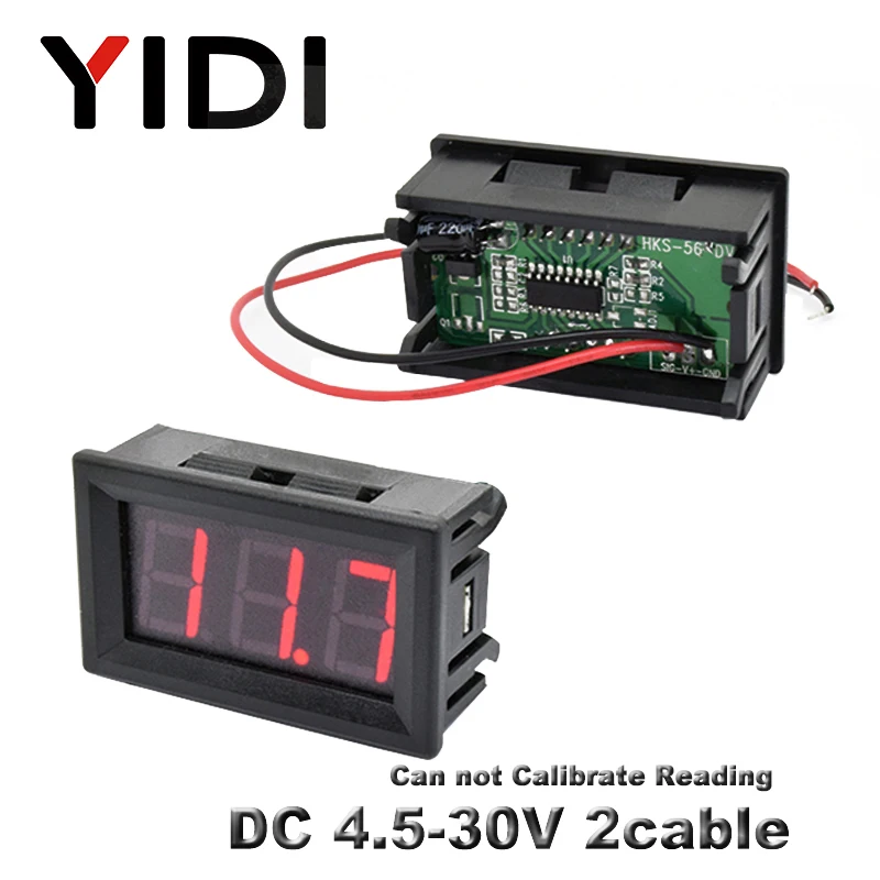 0 56 ''AC 30 500V 600V Цифровой вольтметр переменного тока DC 3 5 30V 100V красный зеленый