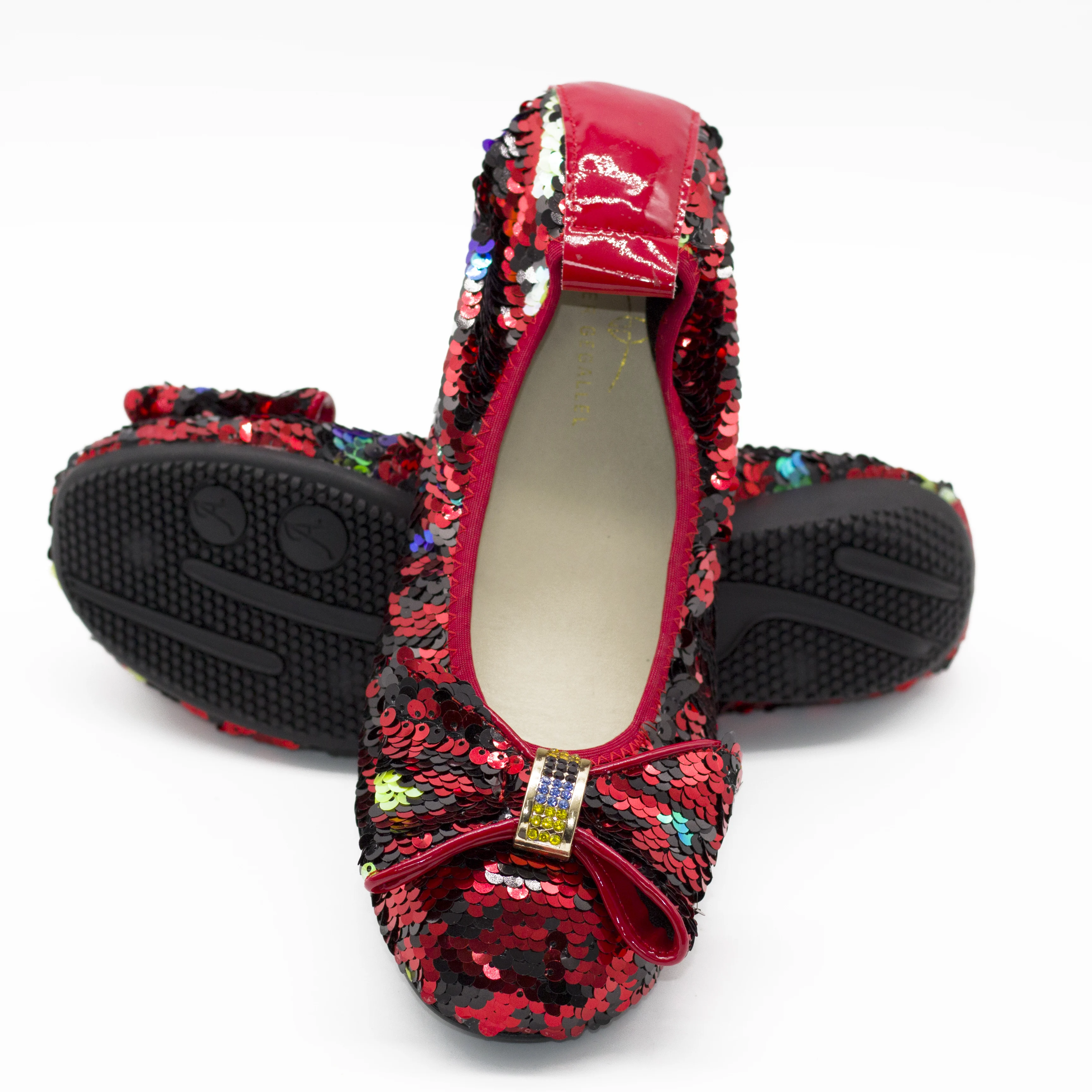 168-25 Colorful Sequined Women Ballet Flats Ballerina Shoes for Ladies Girls Comfort Cute Bow Wedding Dress Flat Banana Shoes