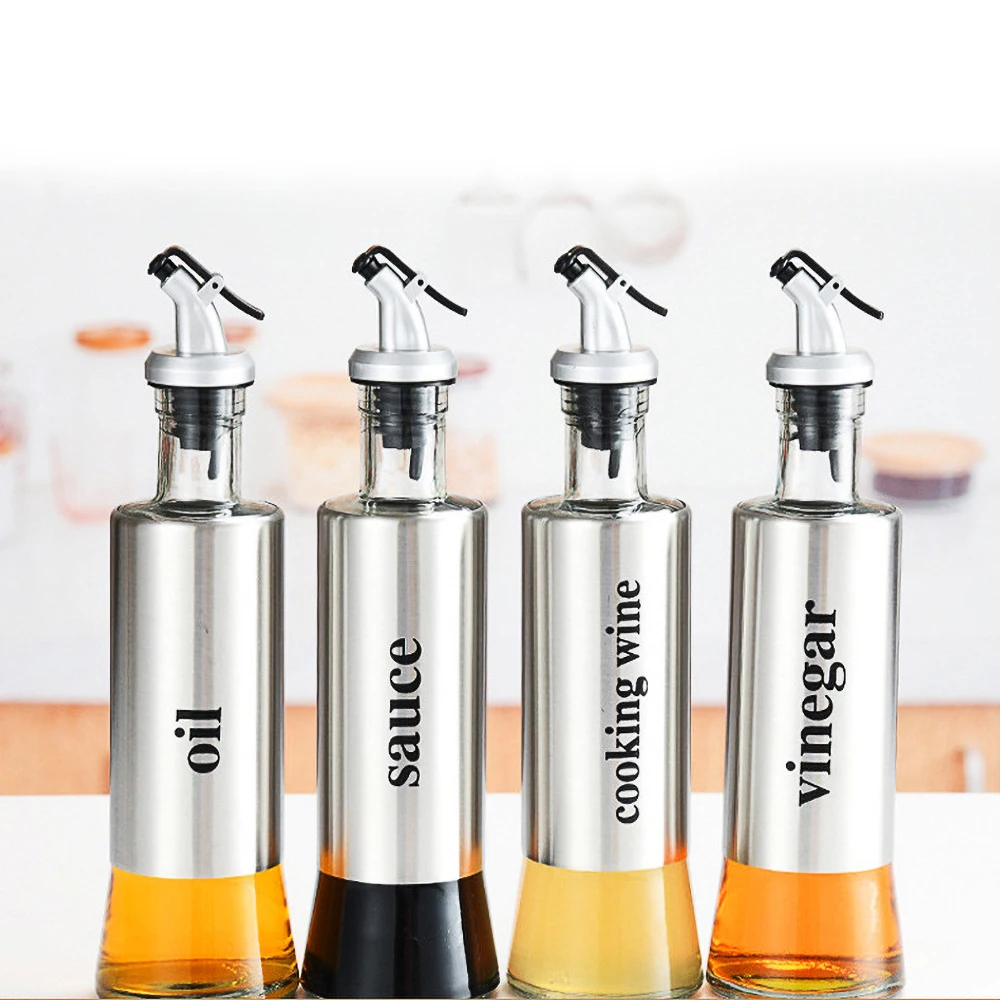 

Home Stainless Steel Oil Bottle Leak Proof Soy Sauce Vinegar Dispenser Durable