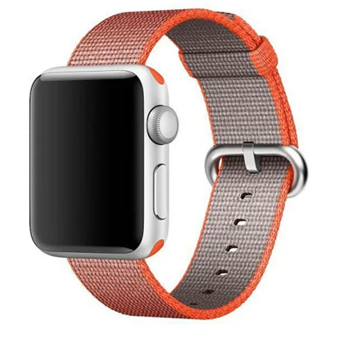 light orange Nato Strap for Apple Watch Band pulseira apple watch 5 4 3 44mm 40mm correa Woven Nylon iwatch band 42mm 38mmBracelet belt - Цвет ремешка: light orange
