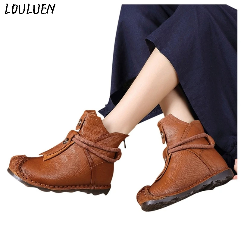 LOULUEN/2019 г. Ботинки женские Уникальные ботильоны повседневные ботинки на