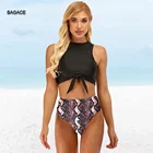 SAGACE, бикини с высокой талией, Леопардовый купальник, женское бикини 2020, купальник с принтом, бикини с высокой горловиной, пуш-ап, купальник, купальный костюм, A63