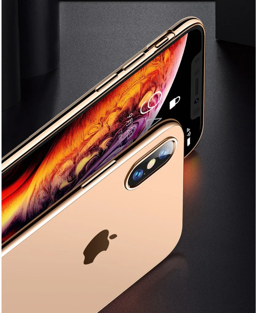 Роскошное Гальванопокрытие, хромированный Прозрачный чехол для iPhone XS MAX XR 8 7 6s 6 Plus 5S SE, прозрачный позолоченный чехол