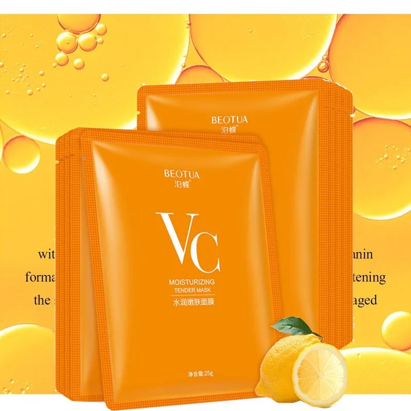 

Vitamin C skin care face mask v c sheet mask facemask facial masks mascara facial korean Whitening women beauty and health