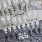 5D новый мягкий рельефный стикер для ногтей, Рождественский свитер, белая фотография