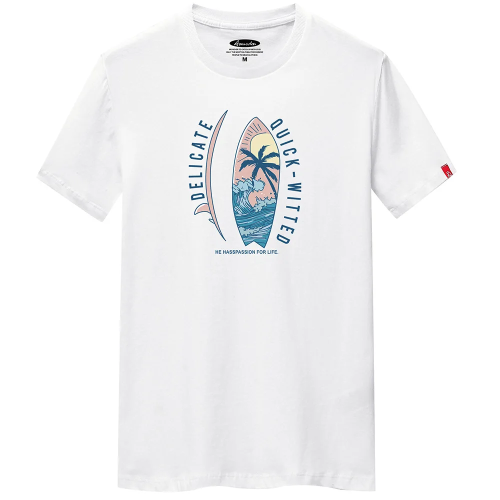 

Мужская футболка с коротким рукавом, Повседневная футболка большого размера из хлопка с принтом, лето 2022