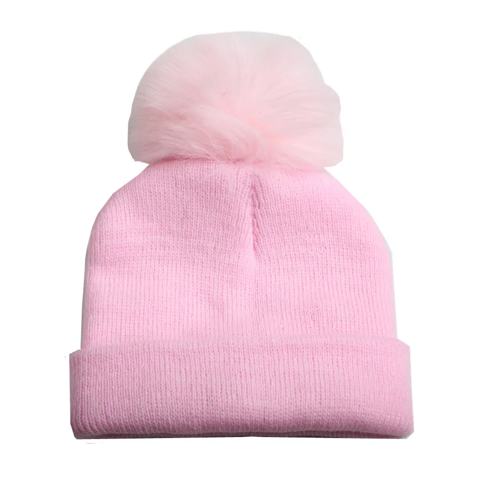 2 шт. детские шапки с меховым помпоном | Детская одежда и обувь
