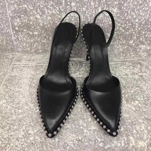 

2021 summer new High heeled shoes with metal bead rivets