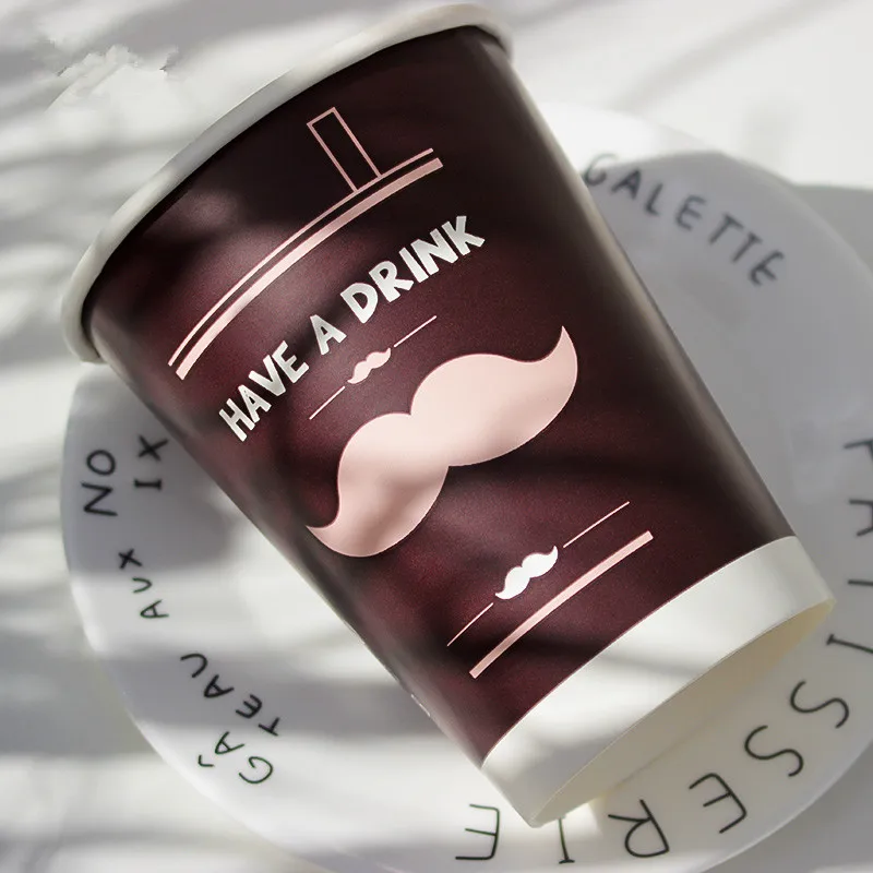 50 шт коричневая одноразовая кофейная чашка креативная забавная часть Подарочная