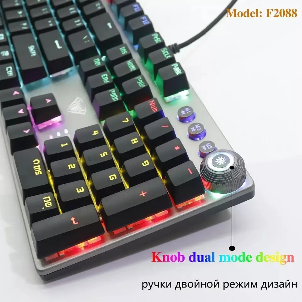 AULA игровая механическая клавиатура с 104 клавишами Проводная металлическая