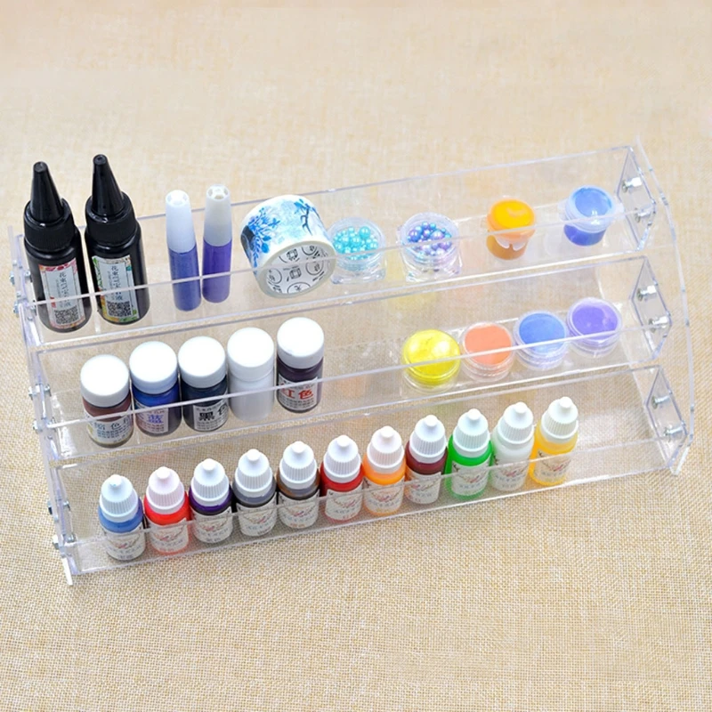 

2-7 Tiers Clear AcrylicPigment Bottles Storage Box Lipstick Jewelry Organizers K3ND
