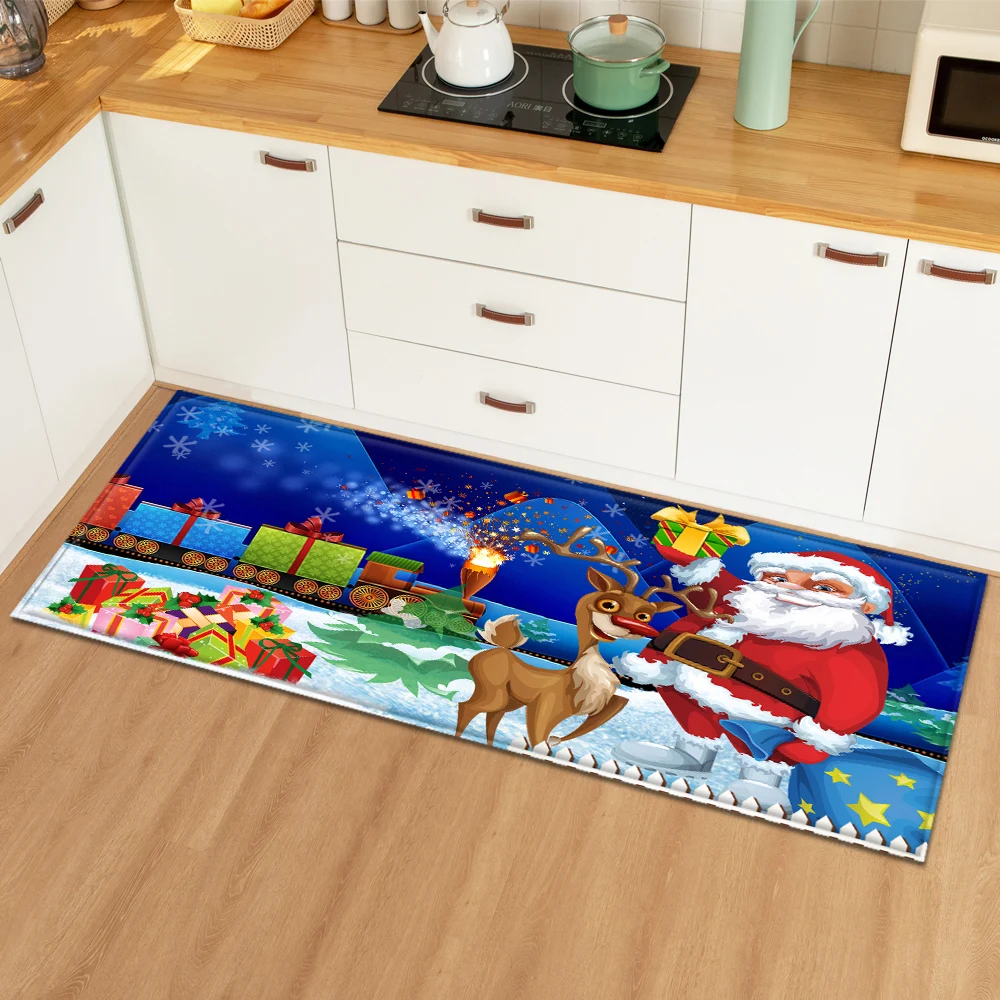 3D Рождественский коврик для кухни входной двери спальни гостиной ванной комнаты