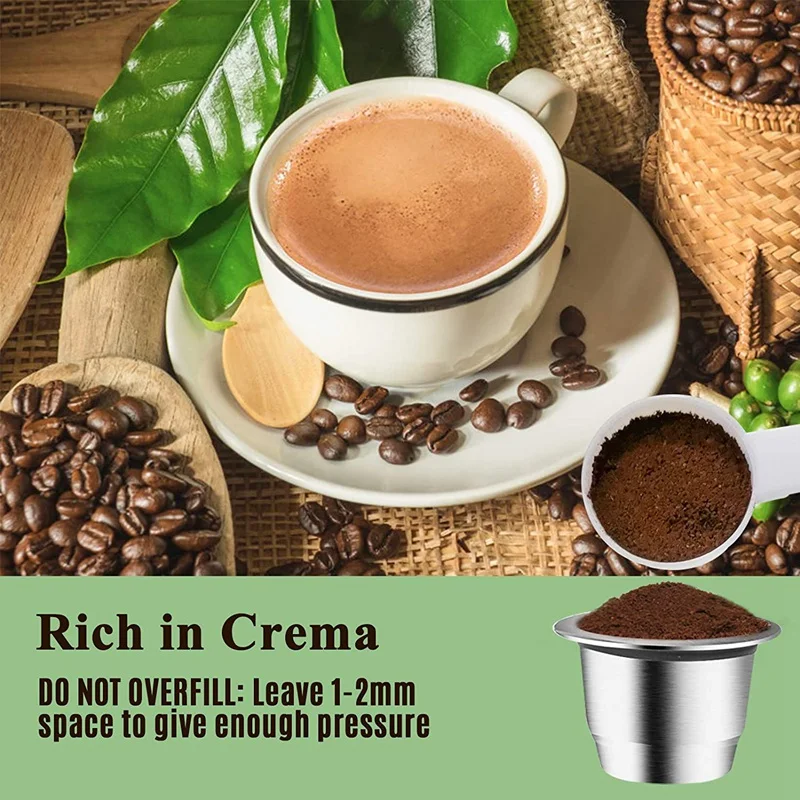 

Espresso Refillable Capsules Reusable Nespresso Pod Espresso Coffee Pod Stainless Steel Capsules Compatible