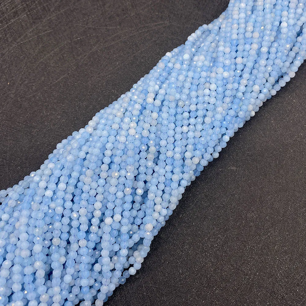 Бусины из натурального камня с аквамарином 2/3/4 мм | Украшения и аксессуары