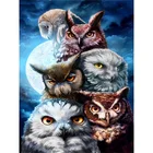 5D алмазная вышивка, полный набор, круглые стразы Семья Совы картины, набор для 3D алмазной живописи, вышивка крестиком, Алмазная мозаика