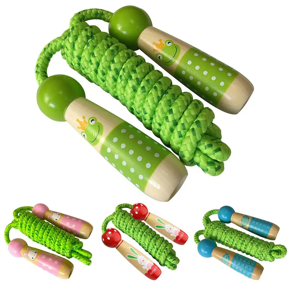 Детская скакалка с мультяшной деревянной ручкой кабель для пропуска провод