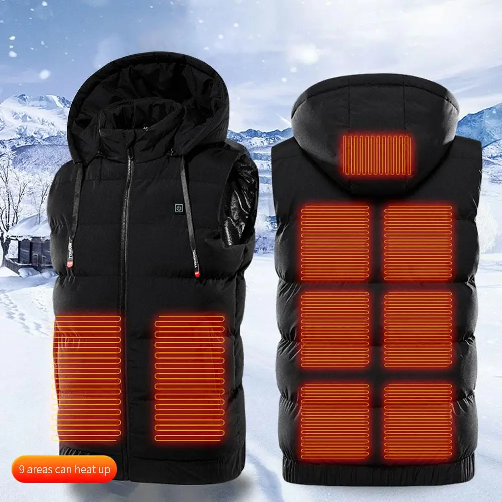 

Мужской жилет с подогревом, теплая зимняя куртка с 9-ю зонами, зарядкой через USB, для катания на лыжах, кемпинга, пешего туризма, охоты