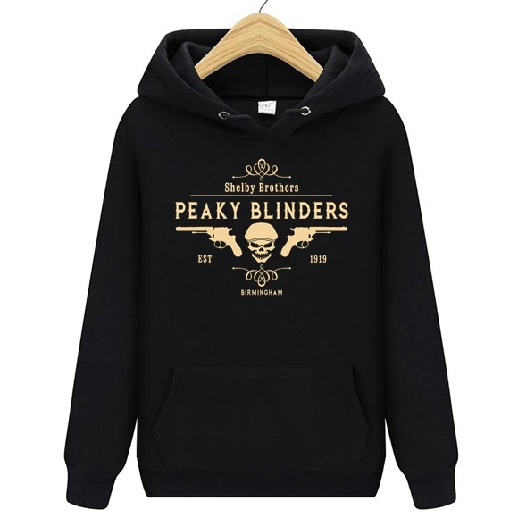 Демисезонные мужские толстовки с капюшоном надписью Peaky Blinders Shelby Brothers мужская