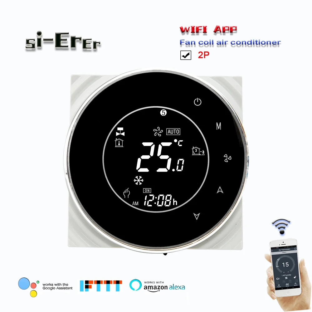 2P Central air conditioning temperature control-WIFI  thermostat  temperature cool heat for Accurate 0.5 degree,95-240VAC